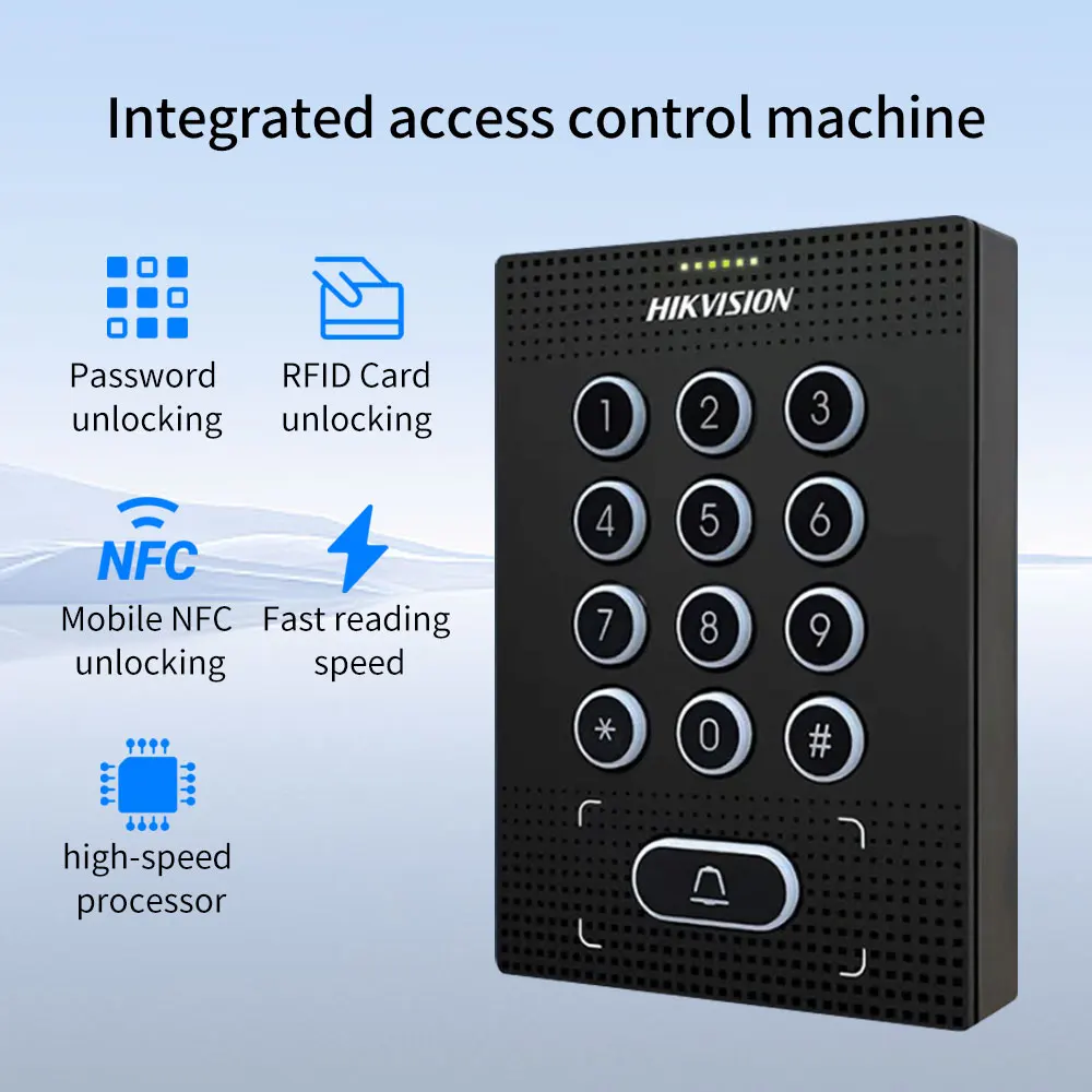 Hikvision Mobile NFC access controller door lock opener keyboard 13.56Mhz IC card swiping password unlock Access Control System