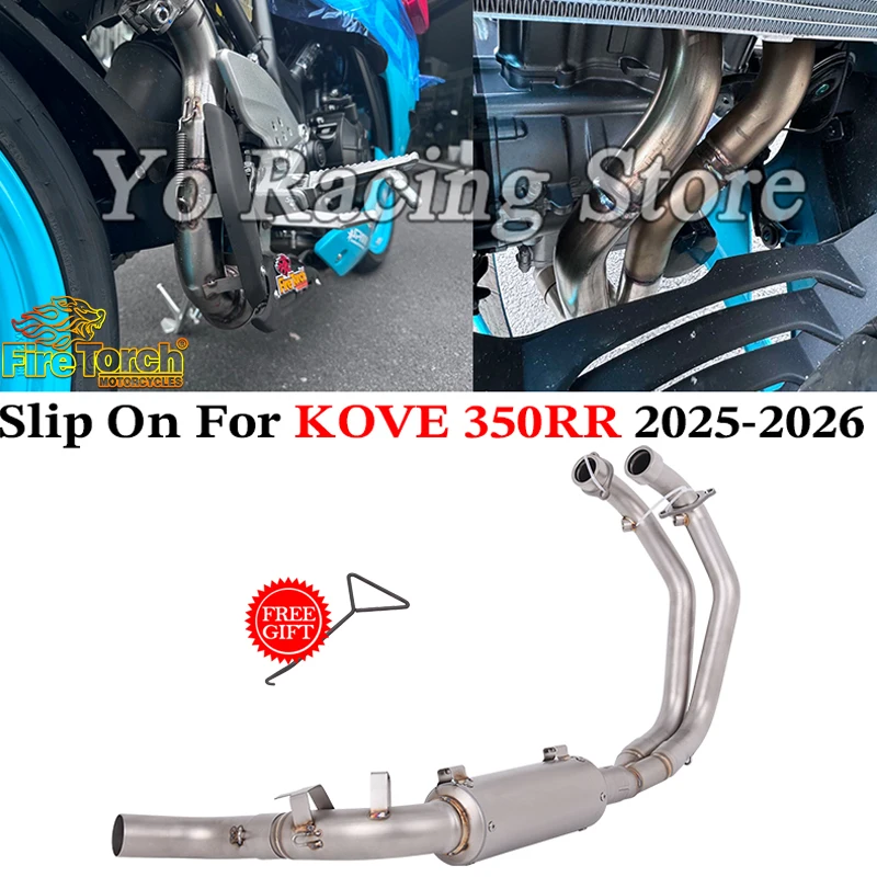 

Slip On For KOVE 350RR 350 RR 2025 2026 Motorcycle Exhaust Escape Systems Stainless Steel Front Link Pipe Connecting Muffler