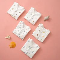 0-3 Month Baby Clothes Newborn Cartoon Home Underwear Cotton Button Baby Clothes Girls Boys Long Sleeve Top + Long Pants 2