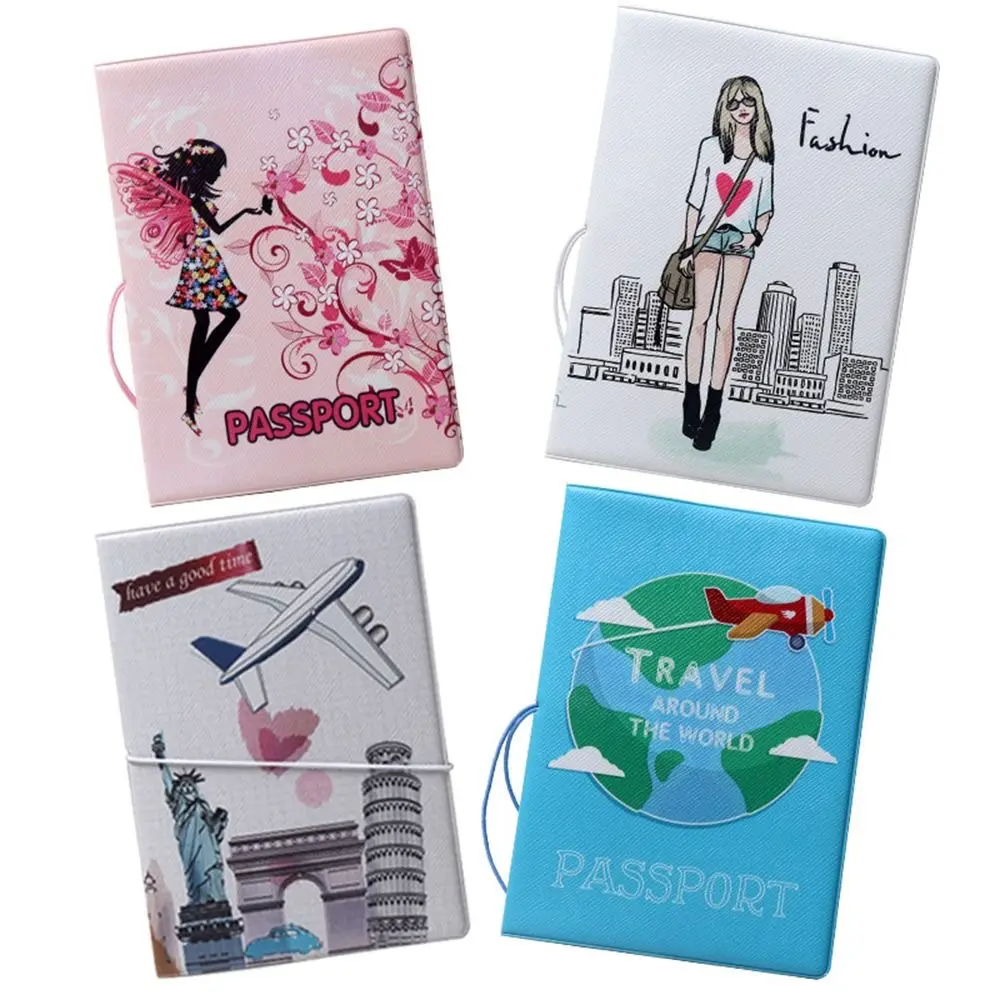 Gift Girl Passport Cover World Traveling PU Certificate Protective Sheath Waterproof Protection Card Package Bag Unisex