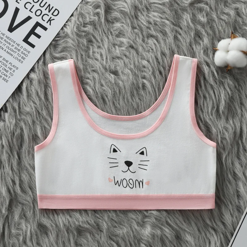 5pcs/lot Girls Undershirts Development Period Underwear for Girls Schoolgirl Wide Shoulder Strap U-shaped Thin Vest Baby Singlet