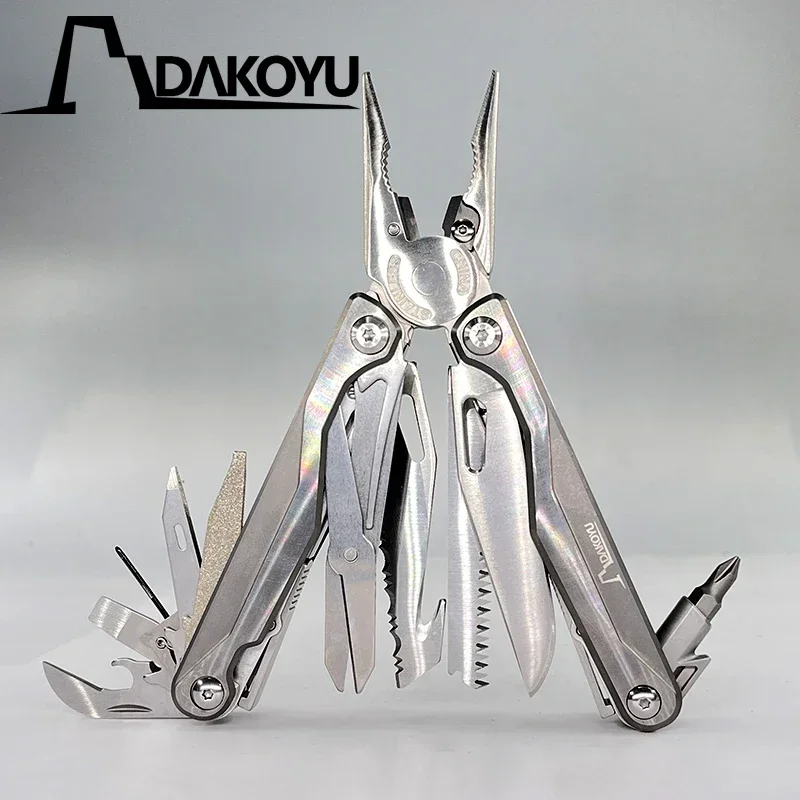 DAKOYU DK1 Titanium alloy handle Outdoors Multi-tools Clamp Folding  EDC Combination Multi Tools Pliers Swiss Tool