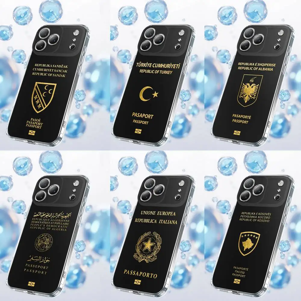 Albania Italy Turkey Sandzak Lebanon Morocco Passport Phone Case For iPhone 17,16,15,14,13,12,11,Plus,Pro,Max,Plus,E,Air,Mini