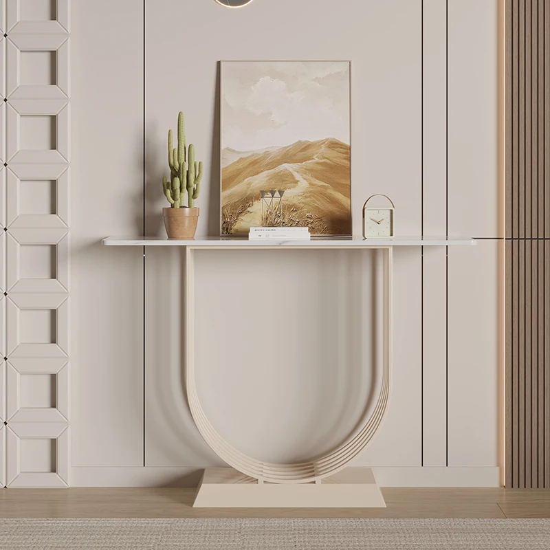 

French Aesthetic Console Tables Elegant Marble Top Luxury Slim Console Table Minimalist Glamour Muebles De Sala Furnitures