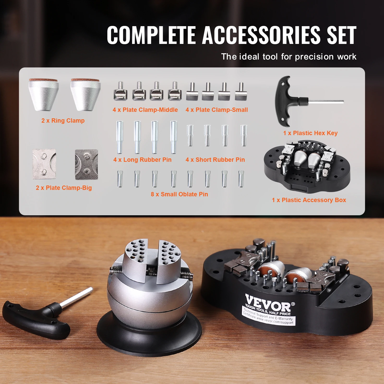 VEVOR Ball Vise 3" 5" Engraving Setting Tool Standard Rotation Engraving Block Vise Attachment Jewelry Engraving Block Tools