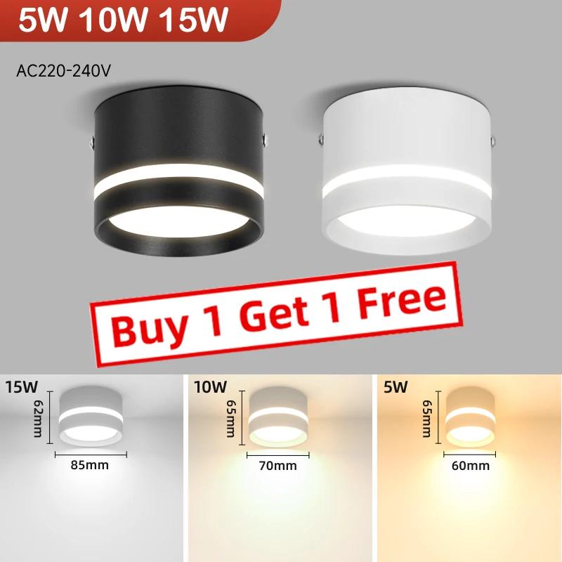 Led Downlight Spot Led Down Light Foldable Ceiling Spotlight 5W 7W 10W 15W Mounted Ceiling Spots Lamp For Home Kitchen Bathroom