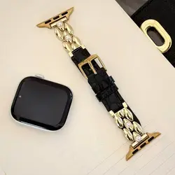 Pearl Leather Watch Bands For Apple Watch Straps 40 38 41 42 44 45 46 49mm Women Crocodile Pattern iwatch Wristband S11 Correas