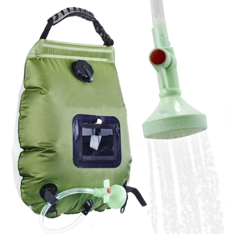 New Outdoor Shower Bag 20L Shower Bag Shower Bag Military Green Solar Heating Water Bag Camping Camping Bath Bag Portable