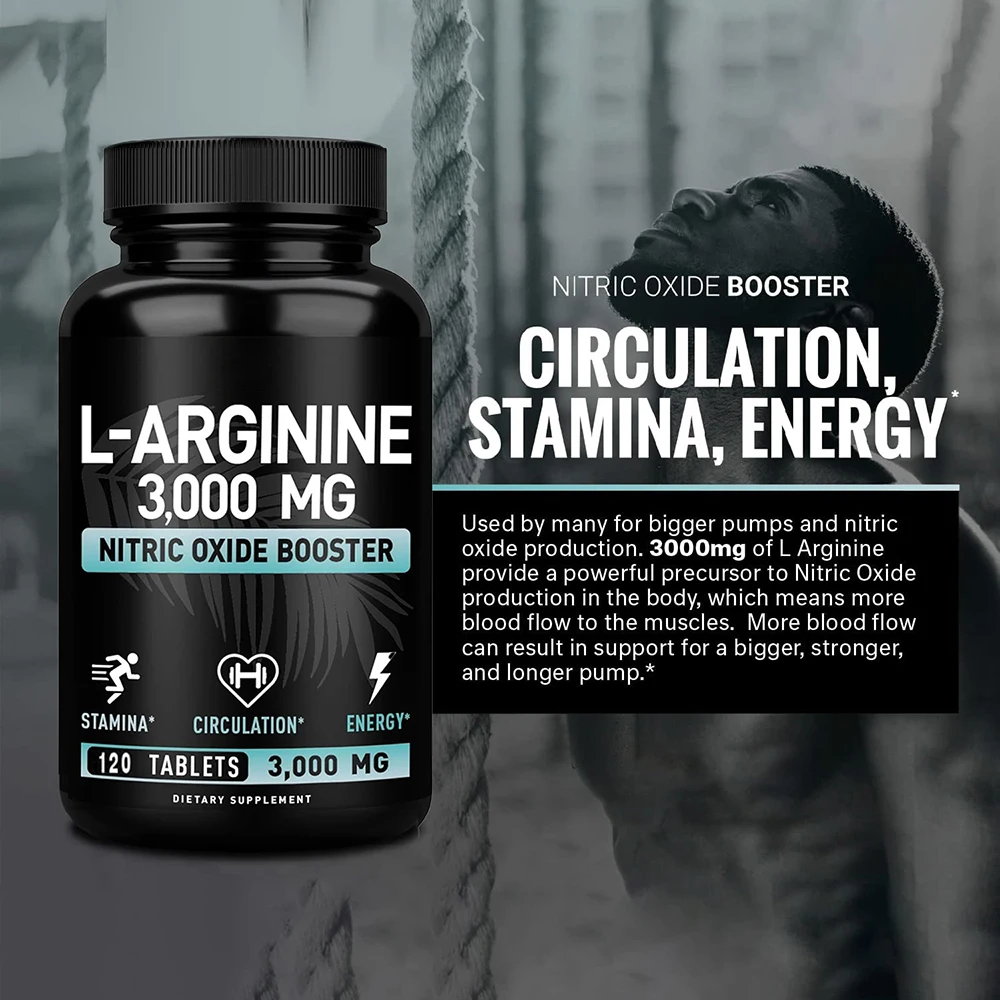 كبسولات L Arginine 3000mg مكمل أكسيد النيتريك L-Arginine لدعم نمو العضلات والطاقة - معزز أكسيد النيتريك #2
