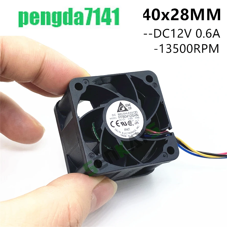 

Delta FFB0412SHN 12V 0.6A 4028 40MM 40x40x28MM Server Fan Big Power Cooling Fan With 4pin PWM