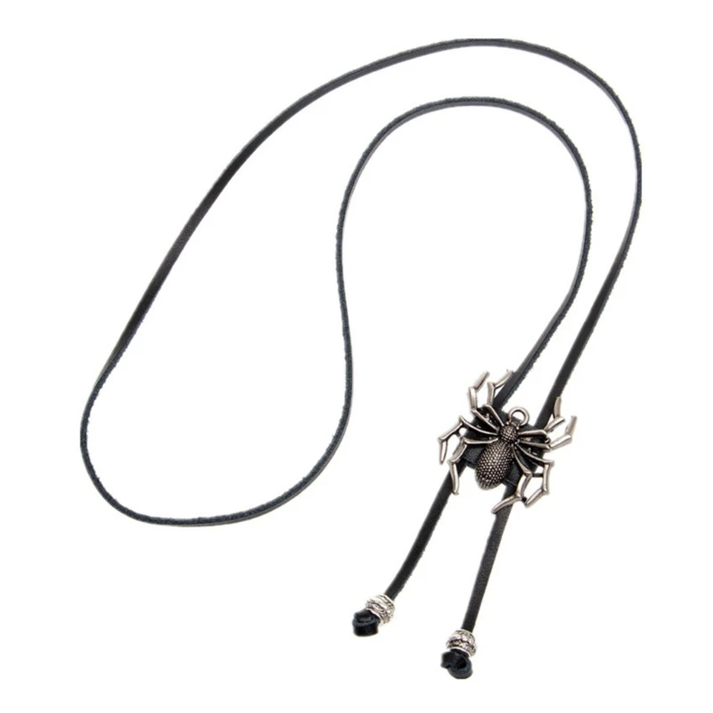 

3D Spiders Necktie Adjustable Bolo Tie Popular Western Cowboy Teens Men Women Formal Event Necktie Punk Shirt Pendant