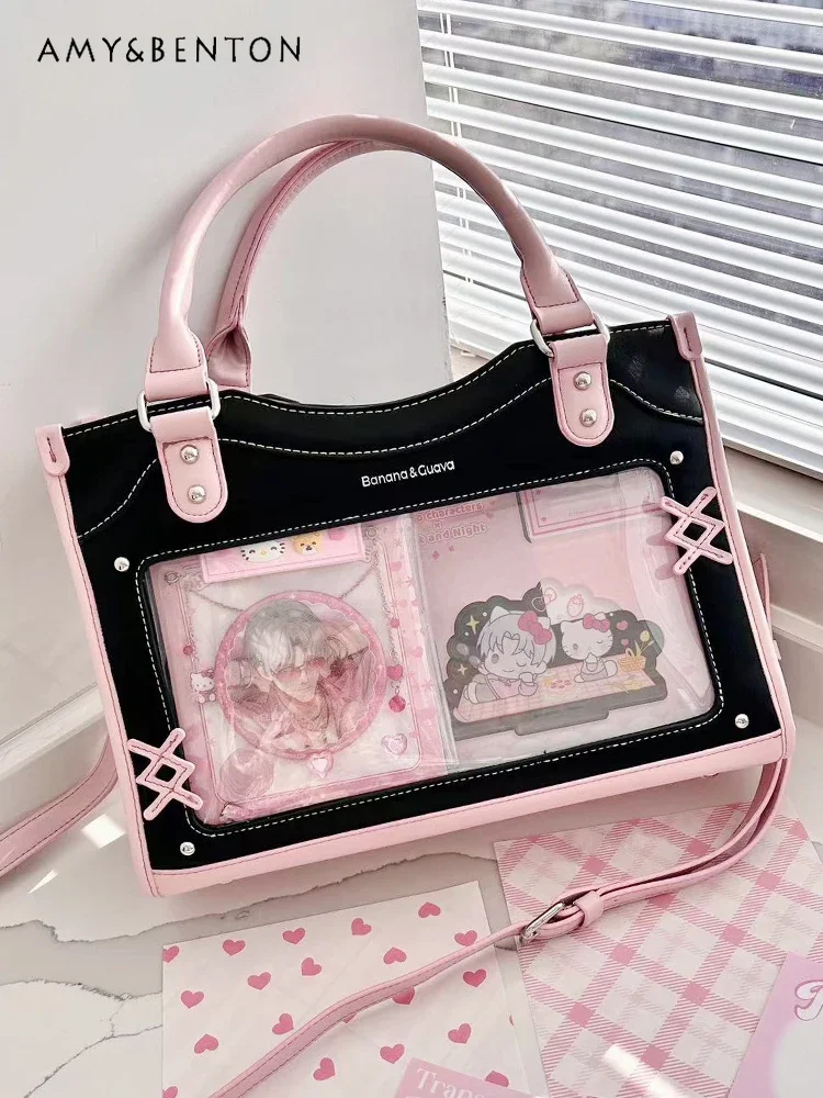 

Daily Subculture Ita Bag Large-capacity Japanese Two-dimensional Girl Splicing Color Crossbody Bags for Women Cute Handbags