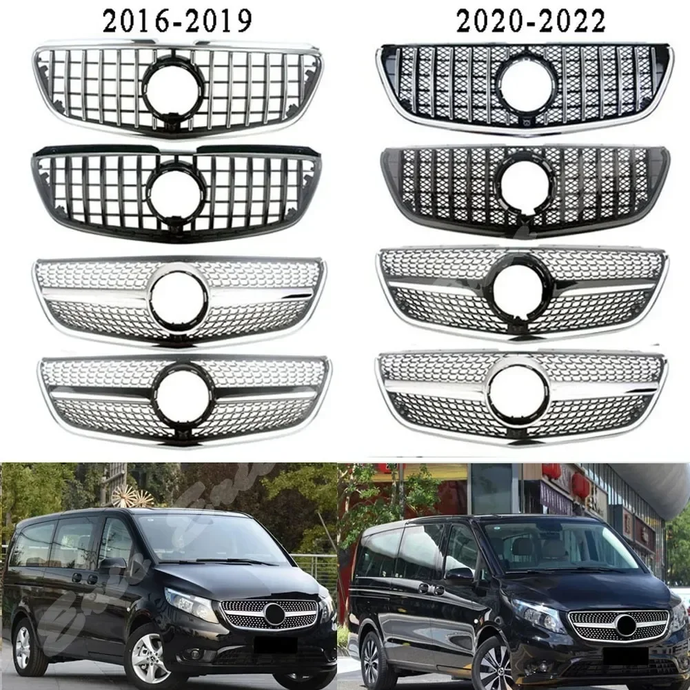 Front Racing Grille Upper Facelift Grill For Mercedez-Benz W447 Metris/Vito 2016 2017 2018 2019 2020 2021+