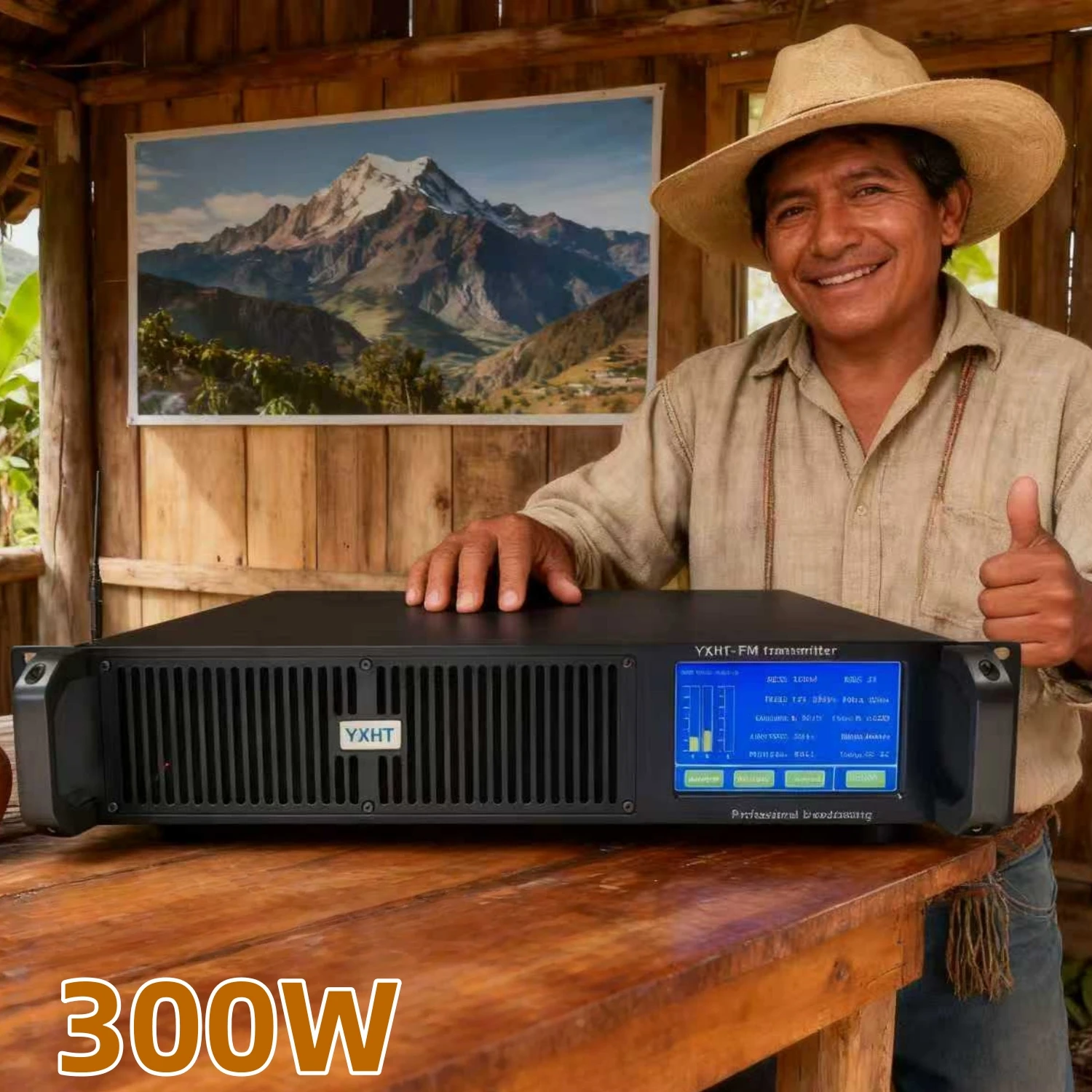 

300W FM Transmitter YXHT-2-2U – CE Certified, CD-Quality Sound, Touchscreen Operation for Radio Stations