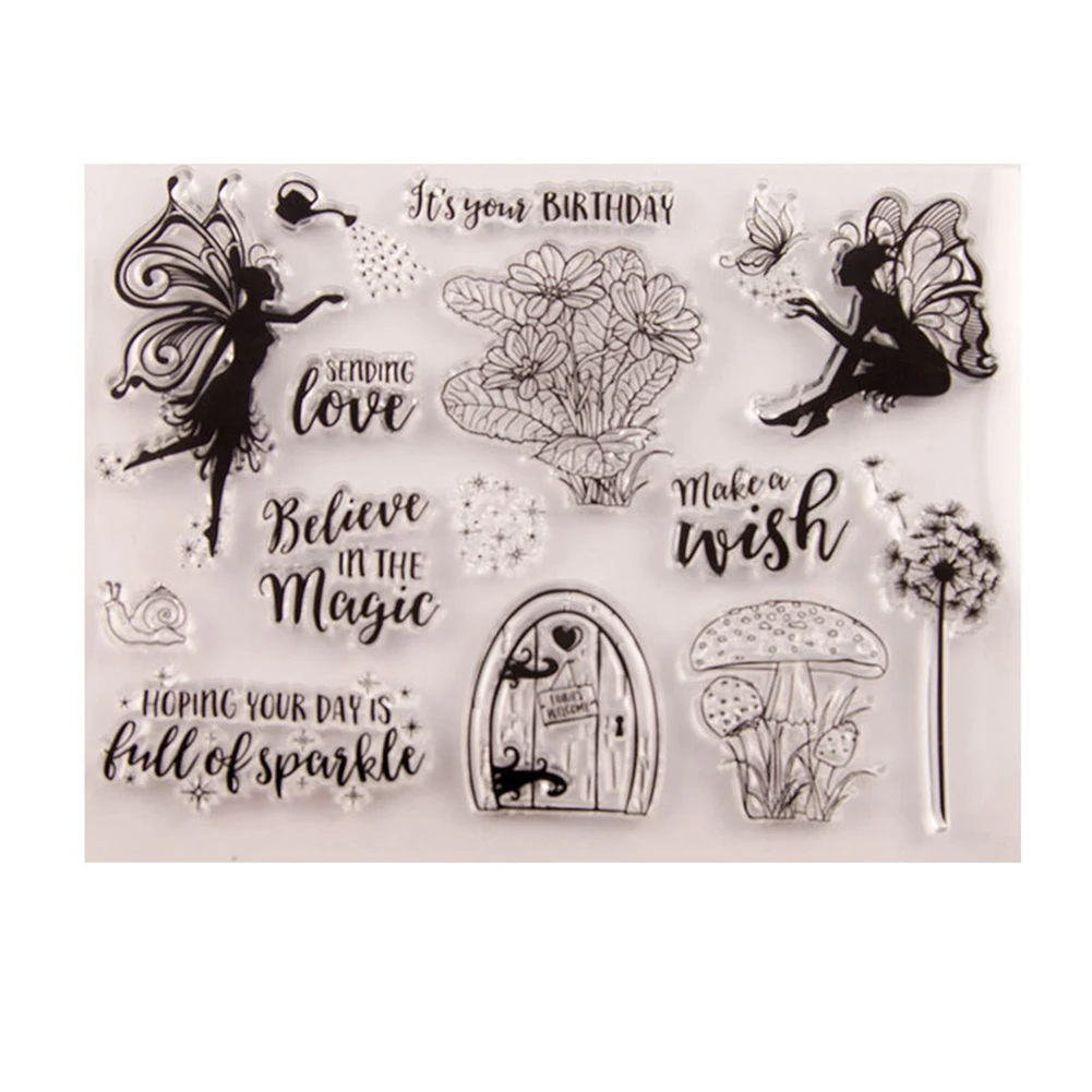 Flower Tree Butterfly Background Rubber Stamp DIY  Clear Stamps for Card Making  TPR Material  Accurate Placement  Crafting Tool