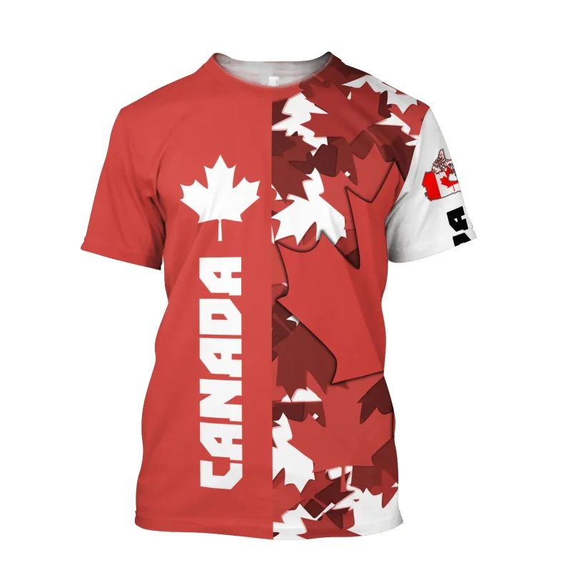 Custom Personalized Name Love Canada Tshirts For Men Women New In Short Sleeve Canada Flag Pattern T Shirt Tops Mens Tee Shirts