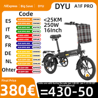 DYU A1F Pro E-bike Folding 250W Brushless Motor 36V7.5AH Lithium Battery Electric Bicycle Adult 16 Inch Tire Mini Electric Bike