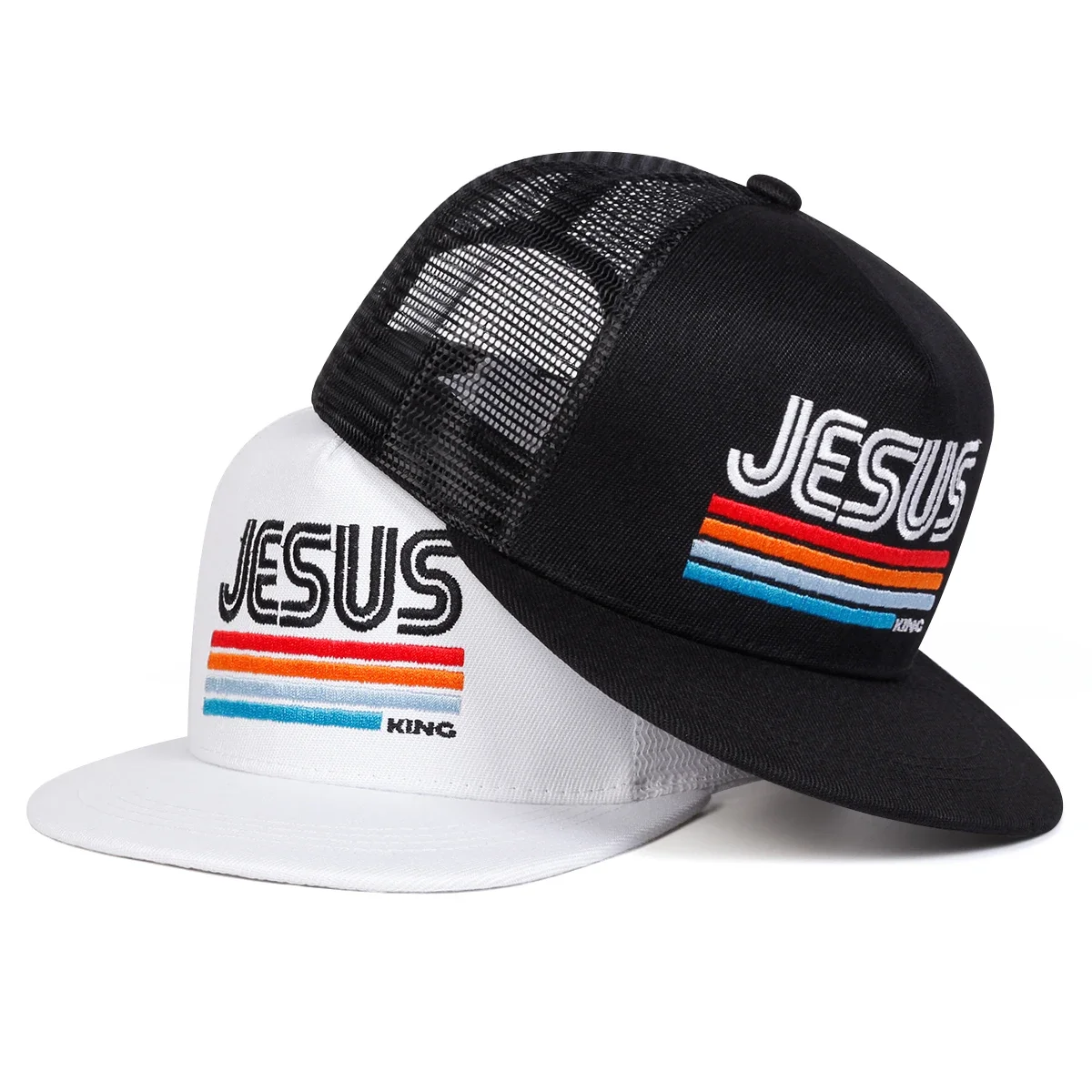 Unisex JESUS Letter Embroidery Hip-hop Net Hats Spring Summer Outdoor Adjustable Casual Baseball Caps Sunscreen Hat Sports Cap