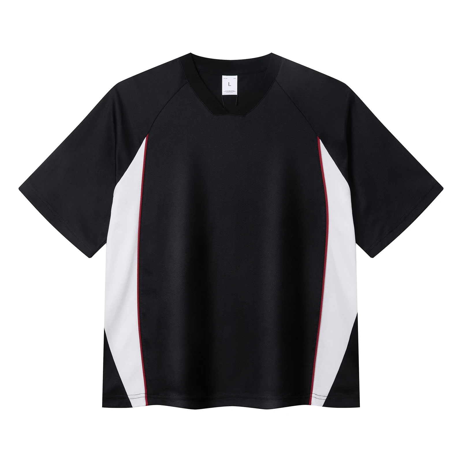 

Men's V-Neck Raglan Short Sleeve T-Shirt Color Block Striped Casual Streetwear Tee Oversized Quick Drying Athletic Tshirts