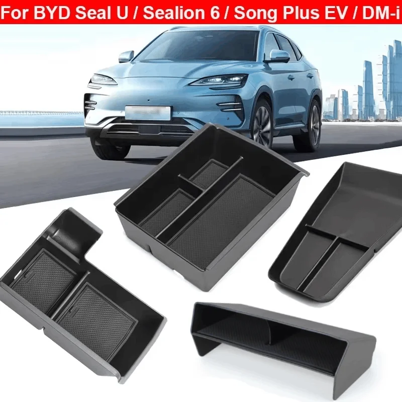 Caja de Almacenamiento para Reposabrazos con Portavasos para BYD Seal U Sealion 6 Song Plus Champion Edition 2023 2024 2025, Accesorios Interiores para Auto