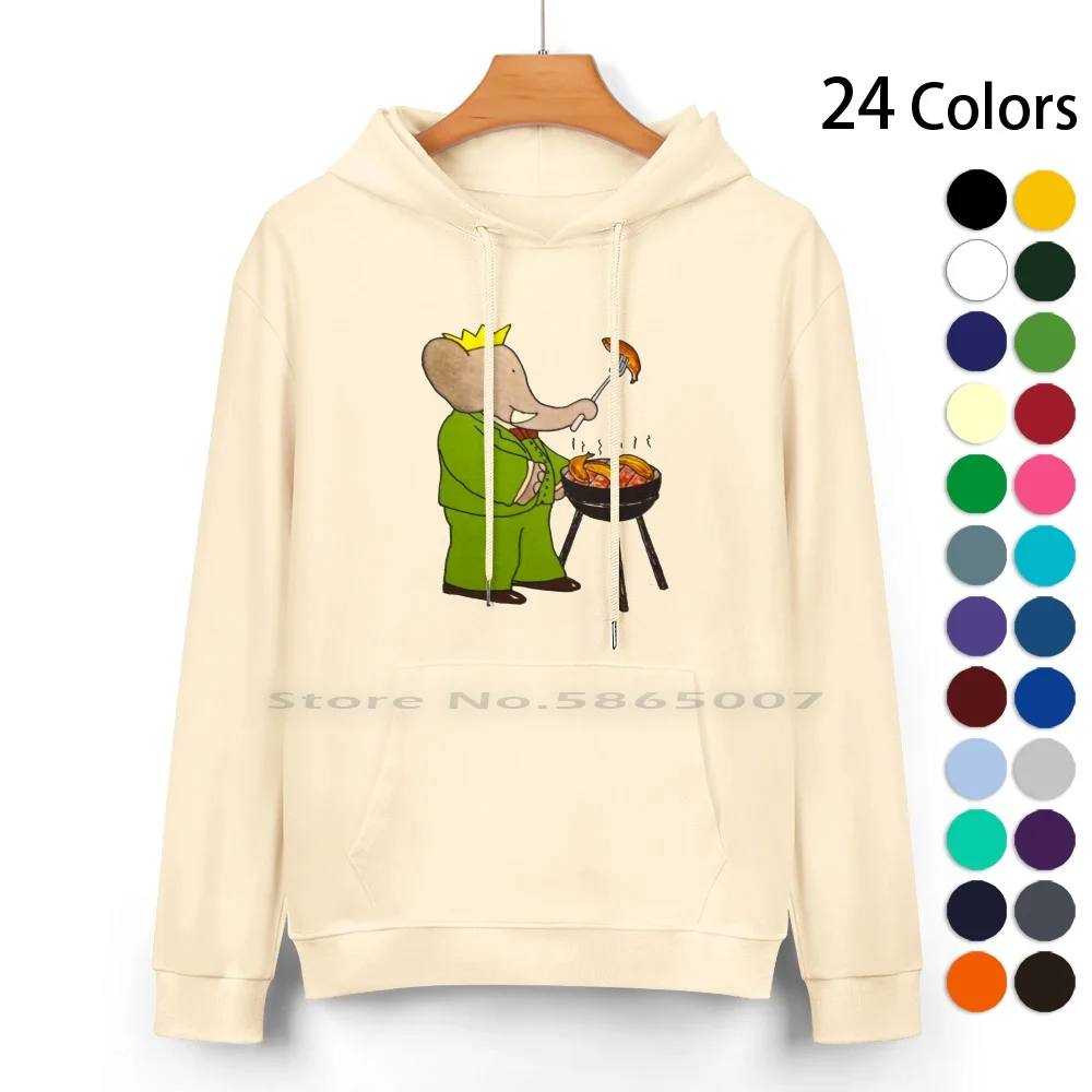 

Babar Bbq Pure Cotton Hoodie Sweater 24 Colors Babar The Artist King Babar Babar The Little Elephant The Story Of Babar Queen