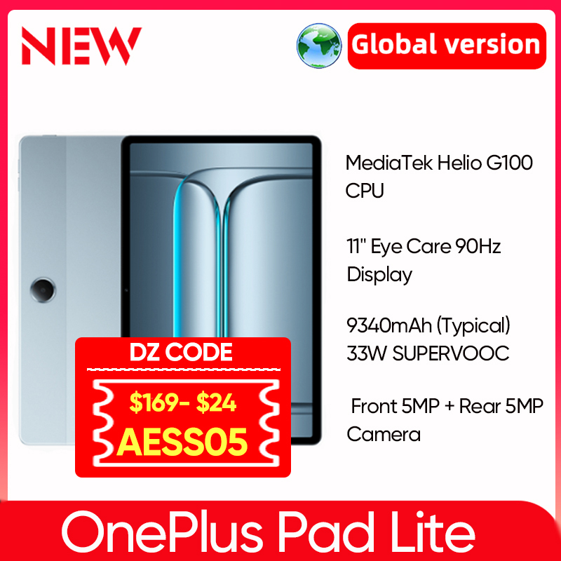  [World Premiere] OnePlus Pad Lite Global Version Tablet 11" Eye Care 90Hz Display Quad Speakers  9340mAh BatteryBluetooth 5.4 
