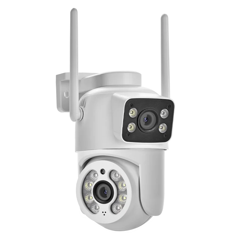 4MP Wireless WIFI Dual Screen Camera ICSee Pan Tilt Dome Smart Home Security Speed Dual Light Wireless Camera