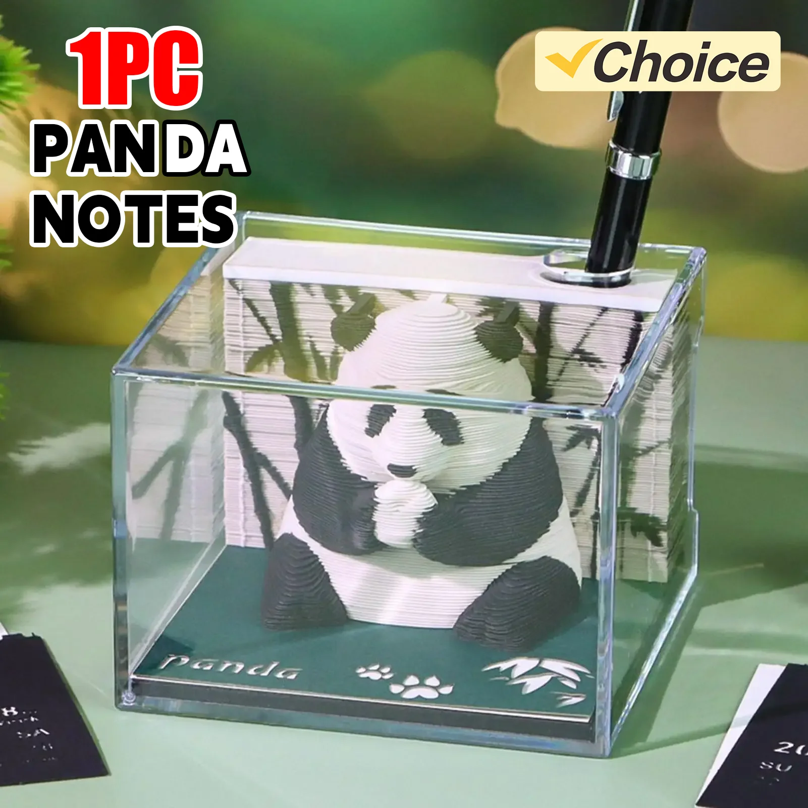 

1 шт., 3D художественный дизайн, резьба по бумаге, бумага для заметок с милой пандой, отрывные заметки, подходит для написания заметок/настольных украшений/подарков