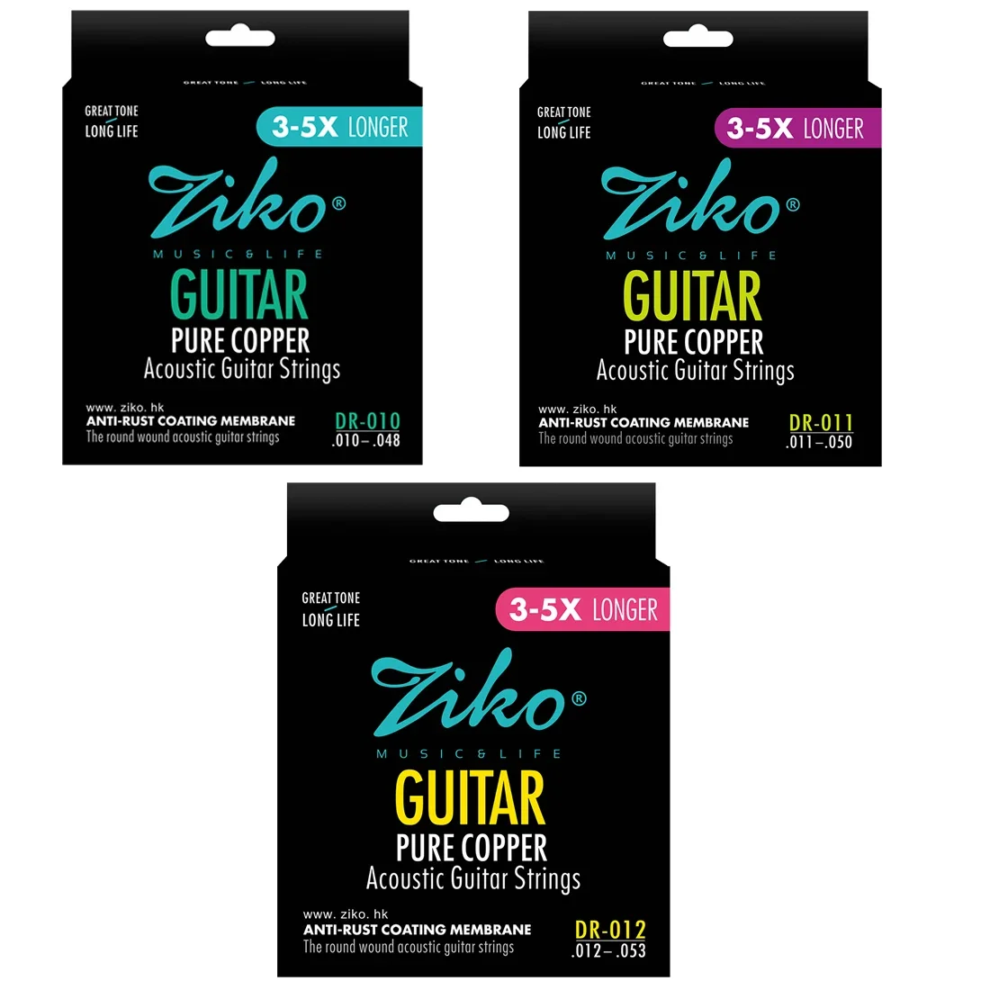 ZIKO Acoustic Guitar String Red Copper Coated DR-010 DR-011 DR-012 Professional High Quality String Folk Guitar Accessories