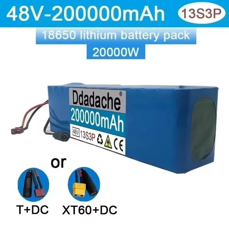 

Original 48V 20000mAh 20000W 13S3P 48V Lithium-ion Battery Pack with BMS, Suitable for Bicycles and Scooters, with 54.6V Charger