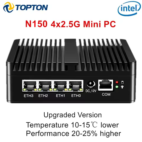 Topton 12th Gen Intel Alder Lake N100 Soft Router J6412 J5005 6305 4*2.5G LAN Fanless Mini PC pfSense Firewall Appliance AES-NI
