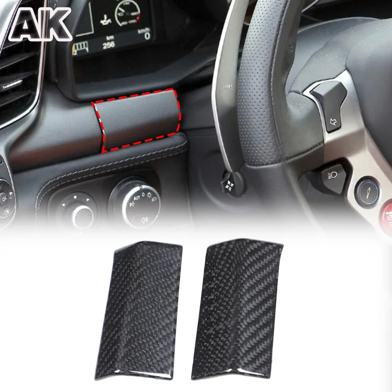 

For Ferrari 458 2011-2016 Real Carbon Fiber Decorative Strips on Both Sides of the Instrument Panel Below the Steering Wheel