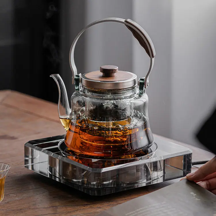 Tea brewer, high-end crystal electric ceramic stove, tea stove high-value cooking dual-purpose glass kettle tea set