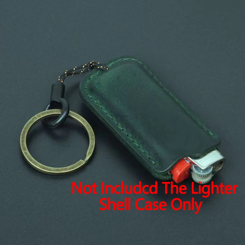 Classic Durable Leather Explosion-Proof Gas Lighter Protect Box For Bic J5 Reusable Portable Case Outside Armor Cover Man Gift