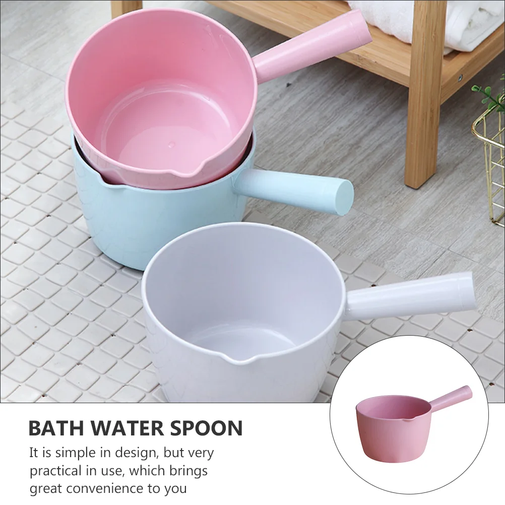 

2pcs Plastic Water Scoop Ladle Kitchen Bath Spoon PP Material Ergonomic Handle Multi-functional Practical Design