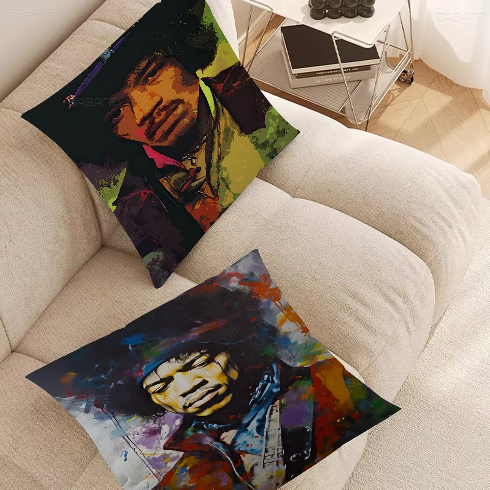 Jimi Hendrix Pillowcase Toon Gift Cushion Cover Bedroom Home Sofa Chair Seat Decor Pillow Case