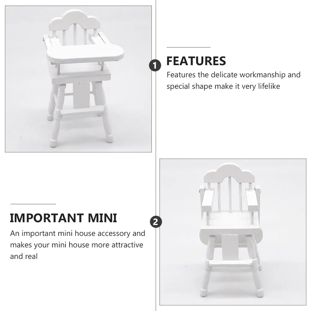 High Chair Toy Baby & Toddler Toys Micro Ornament Miniature Furniture Decor Feeding Model Dollhouse Accessory