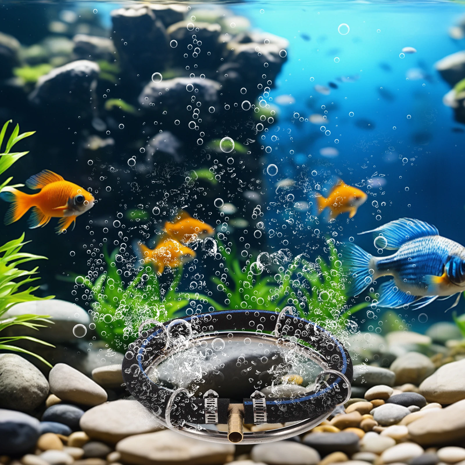 

Stainless Steel Aerator Stone for Fish Tank Pond Diffuser Mini Air Pump Aquarium Oxygen Bubbler Round Diffuser Rings