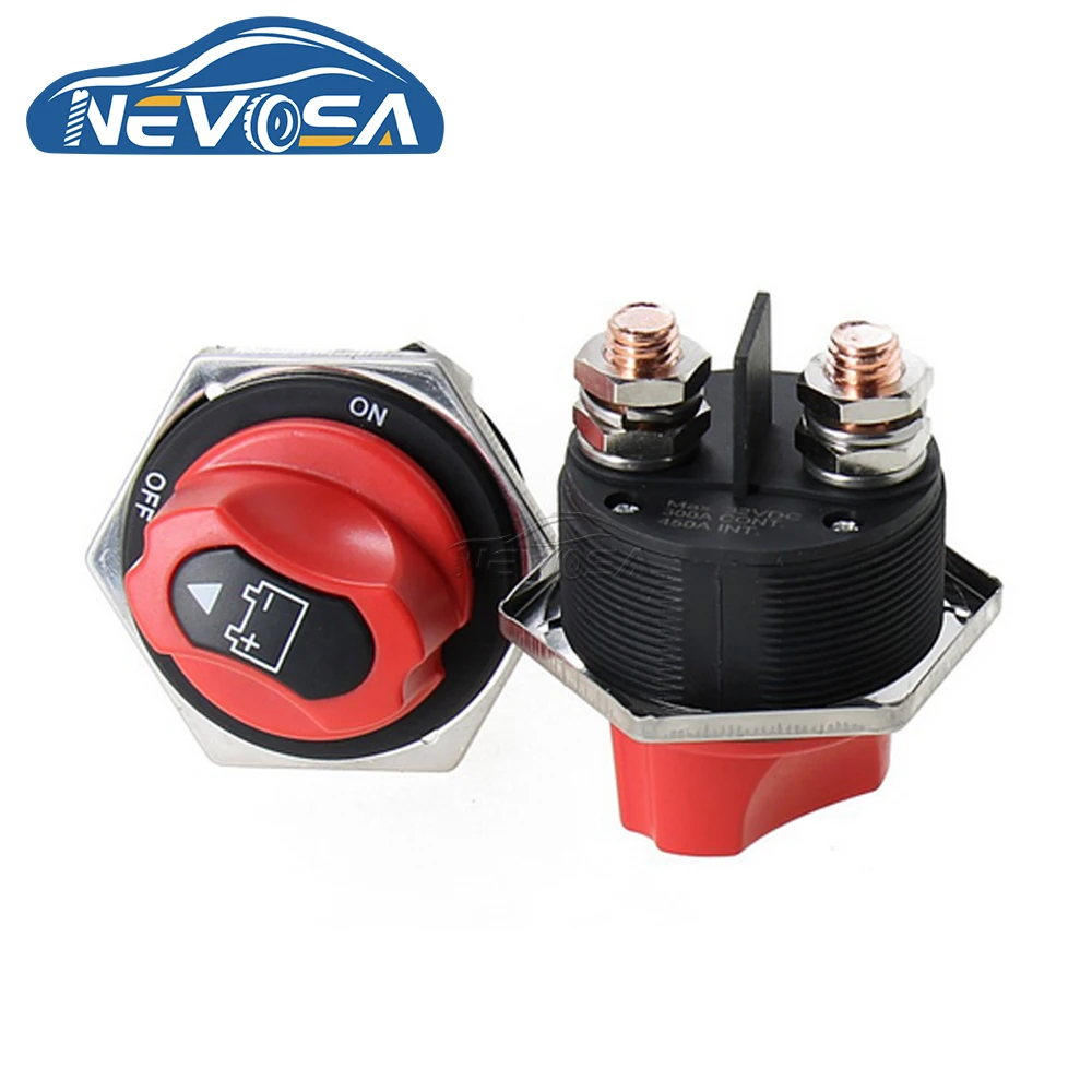 NEVOSA 12V 50A 100A 200A 300A Car Battery Race Rally Switch Isolator For RV Motorcycle Truck Boat Disconnector Cut Off Switch