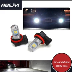 2Pcs H8 H9 H11 LED Fog Light Bulbs High Power 6000K White 12V For Mercedes Benz W203 W211 W204 W210 W124 AMG