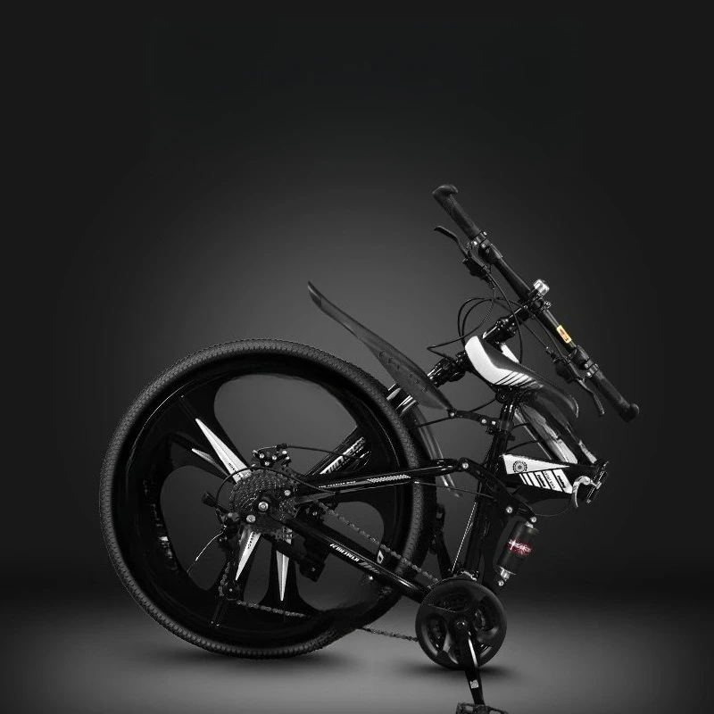 

Folding mountain bike men's variable speed off-road double shock-absorbing bicycle 24 inches