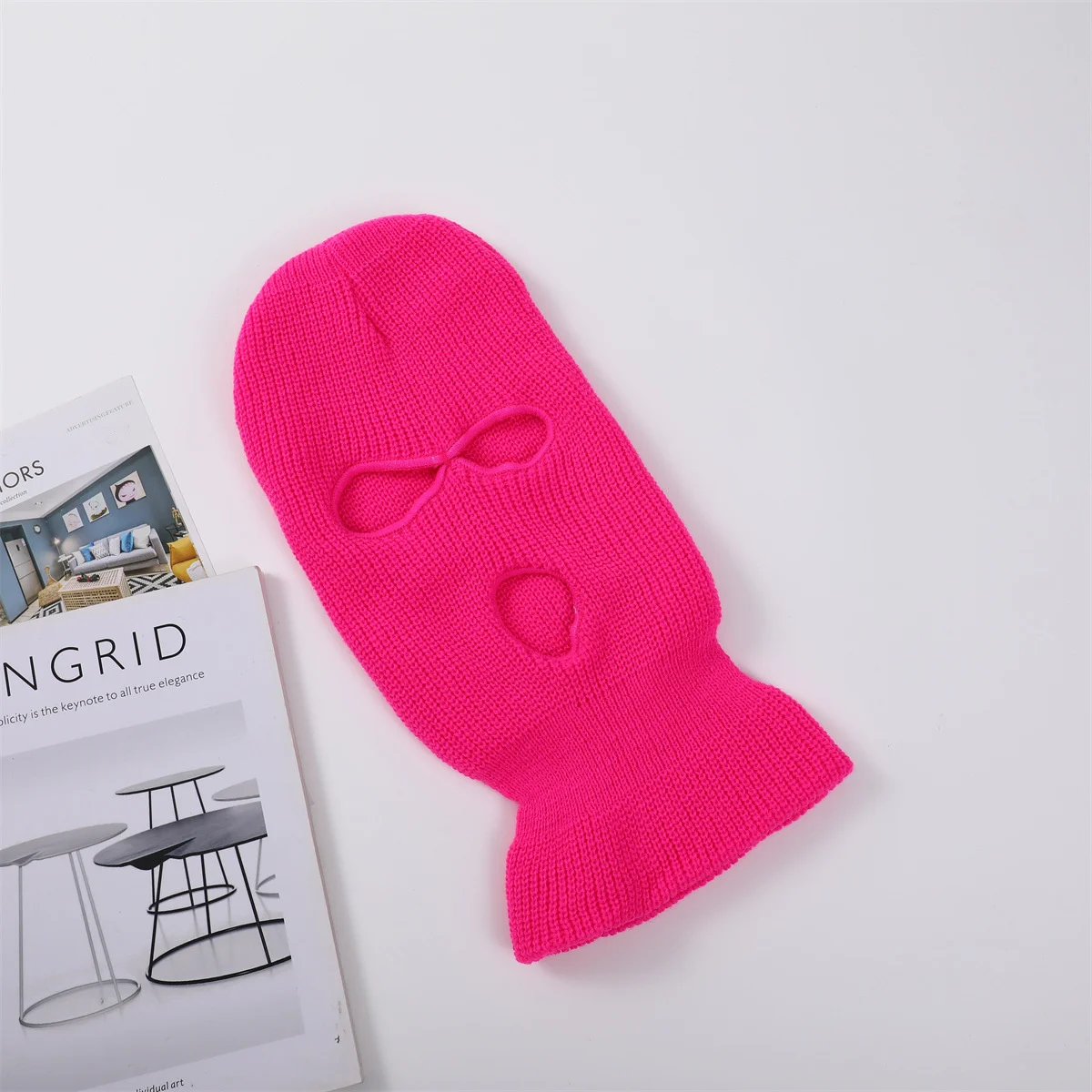 الرجال والنساء شتاء دافئ بالاكلافا الدراجات يندبروف ثلاثة حفرة قناع قبعة في الهواء الطلق بلوفر مغزول قبعة محاكاة ساخرة مقعد السيارة رئيس ج