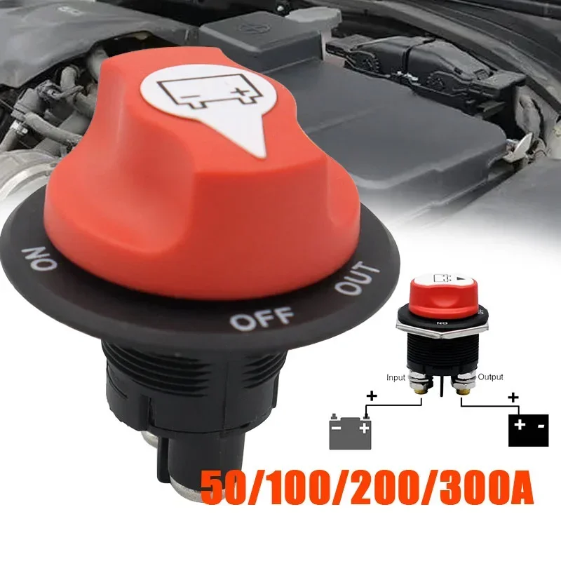 Car Battery Rotary Disconnect Switch Safe Cut Off Isolator Power Disconnecter for Motor Truck Marine Boat RV Auto Accessories