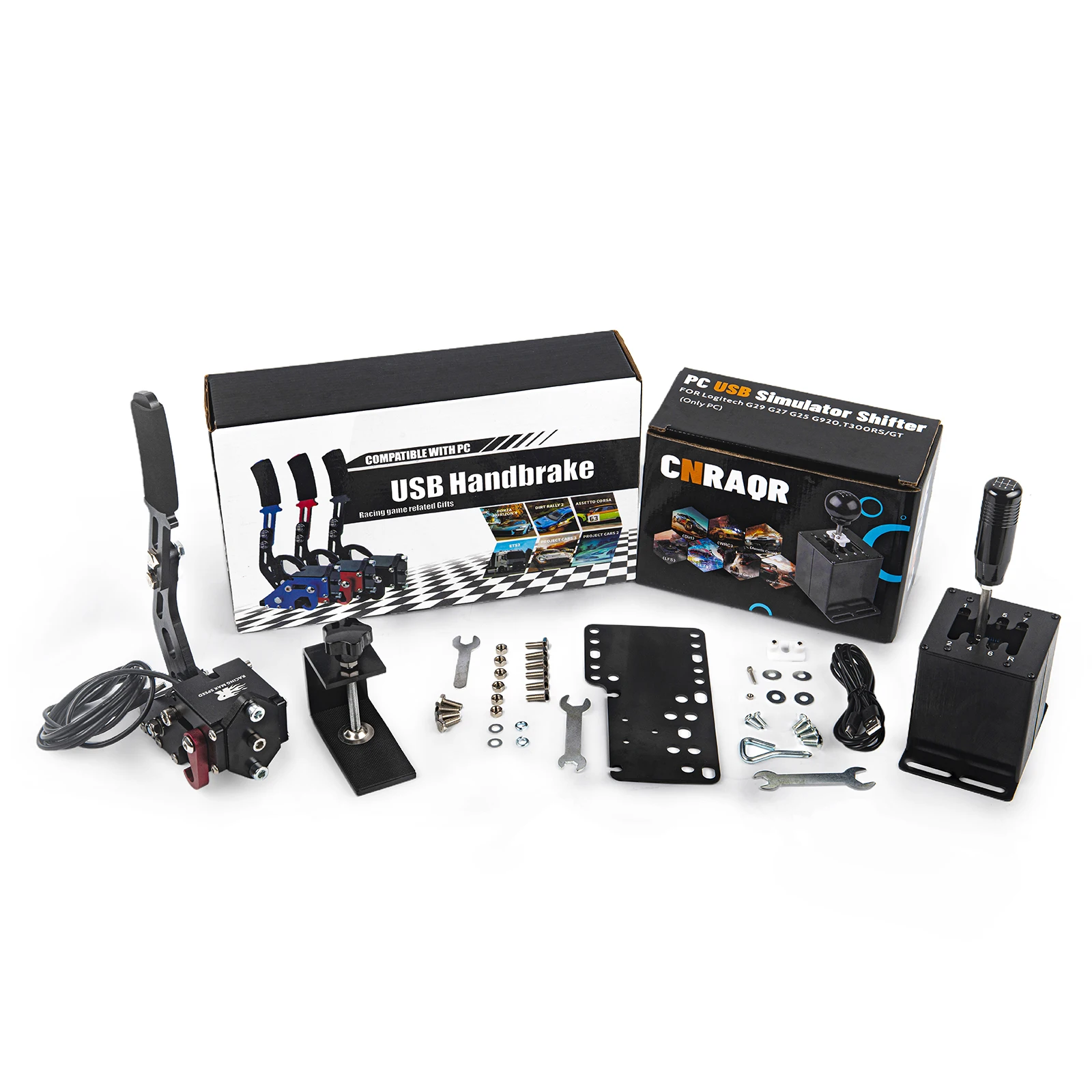 NEW Package！Game PC USB Handbrake with H Straight Gear Shifter For Logitech G29 Shift Knob 6+R/7+R