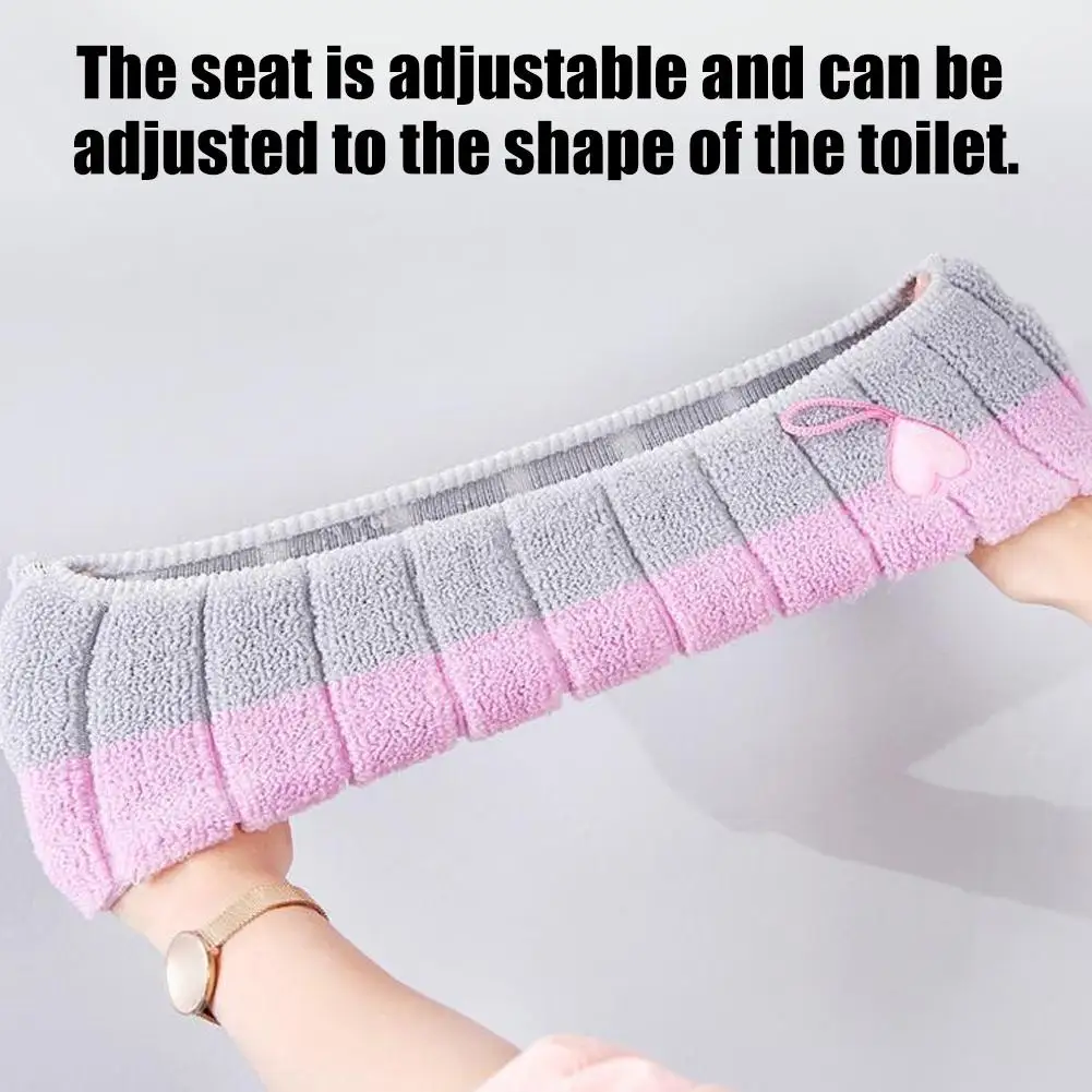 Winter Warmer Toilet Seat Cover With Handle Thick Fleece Comfortable Baby Kids Potty Seat Pad Washable Case Bathroom Accessories