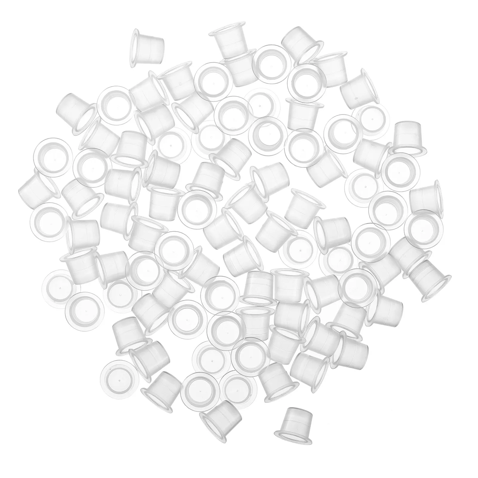 

100 шт. стаканчиков для чернил для тату-мастеров и начинающих, контейнеры для пигмента для микроблейдинга бровей и наращивания ресниц, водонепроницаемые, плоские