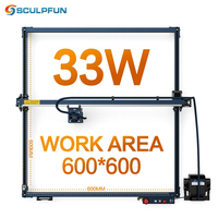 SCULPFUN S30 Ultra 33W/22W/11W Laser Engraving Machine Automatic Air Assist Replaceable lens Protection 600x600mm Engraving Area