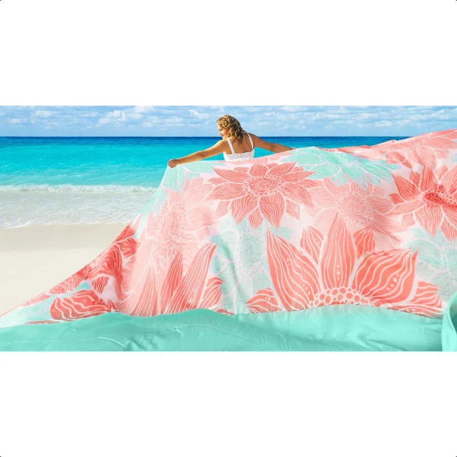 بطانية شاطئ مقاوم للماء ساندبروف اضافية كبيرة شاطئ حصيرة 79X83 120x108for 18 الكبار التجفيف السريع دائم في الهواء الطلق سجادة للرحلات f #2