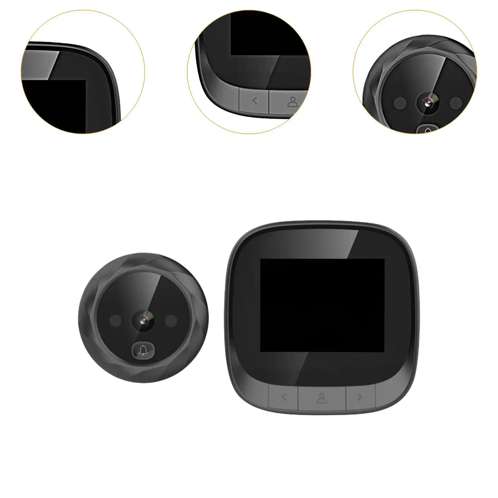 Timbre de Video inteligente para el hogar, negro Dispositivo de seguridad, accesorios de vista gran angular de 90 grados, timbre inteligente para puerta de casa, granja