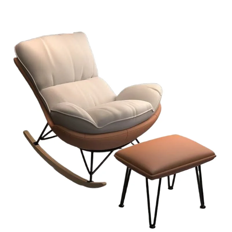 

Nordic single lazy leisure recliner, household light luxury Internet celebrity rocking chair, living room nap balcony sofa